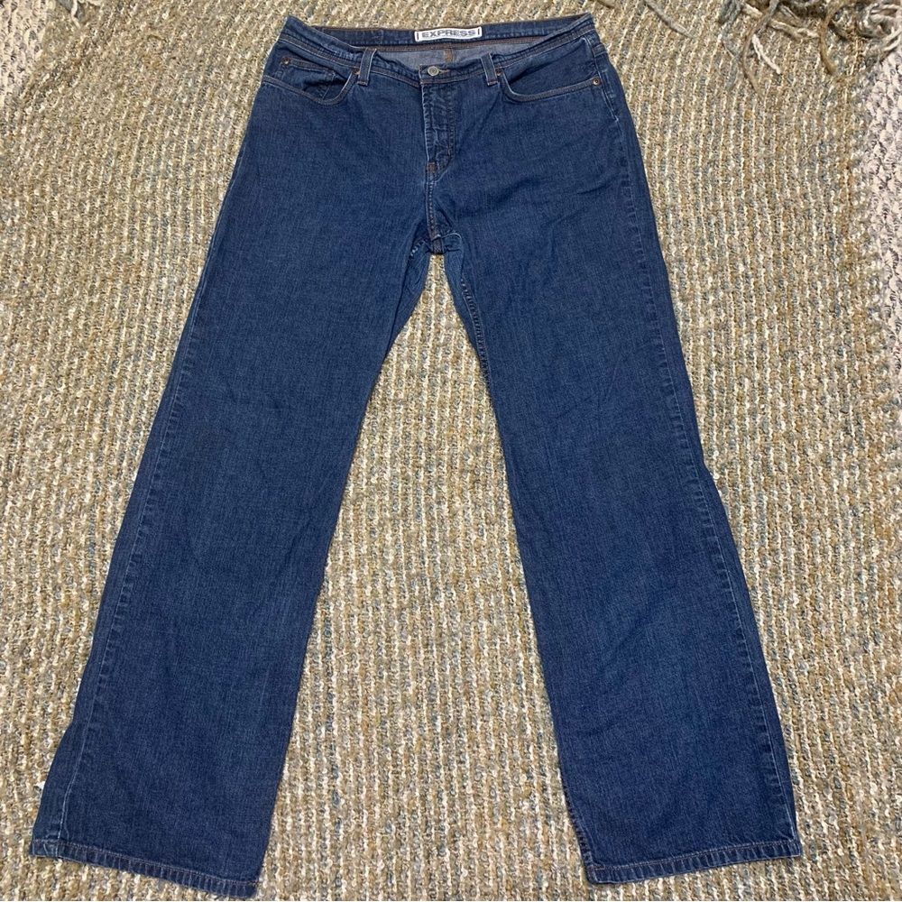 Express Precision Fit Women's Dark Blue Low Rise Bootcut Jeans 90s Vintage 13/14